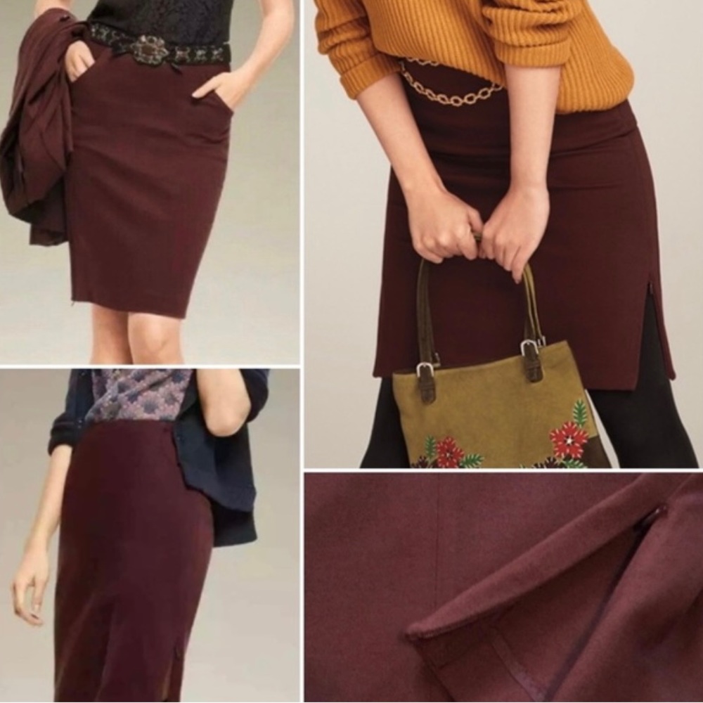 Cabi Boss Pencil Skirt Size 4 unique side zipper stretch